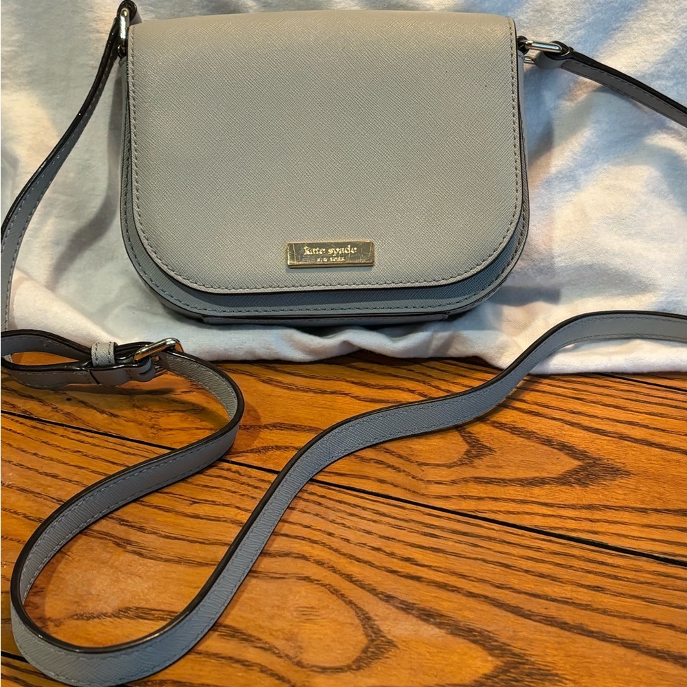 Kate Spade Gray Crossbody Bag with Saddle Shape